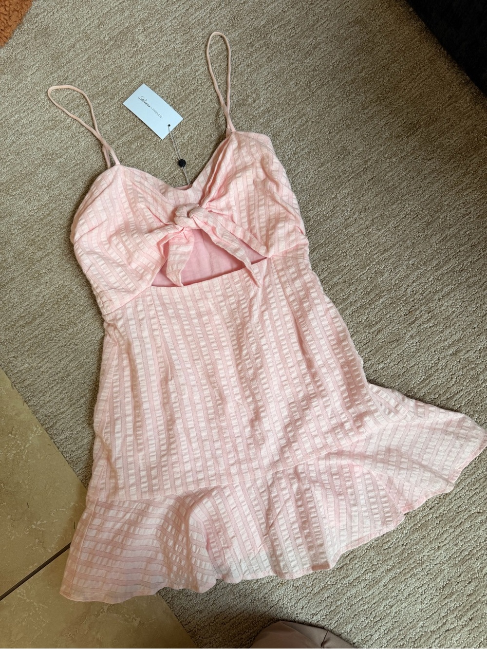 Lovers + Friends Blush Pink Tie-Front Mini Dress